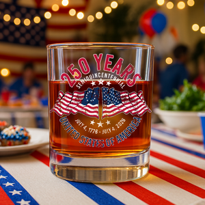 American 250 Years Semiquincentennial – Patriotic Gift 2026 Whiskey Glass LM32 895269