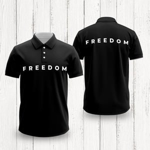 Charlie Kirk Freedom Black Polo Shirt HA75 64500