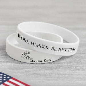 Laser Engraved Silicone Bracelet “FREEDOM” Charlie Kirk Tribute American Flag LM32 65733