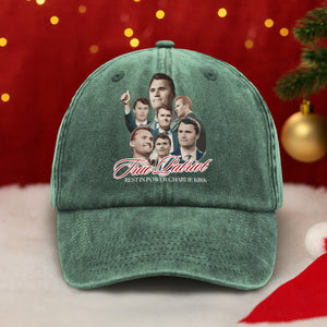 True Patriot Rest In Power Charlie Kirk Washed Denim Baseball Cap HO82 65814