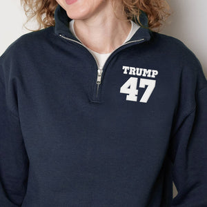 Trump 47 Embroidered Zip Sweater TH10 64625