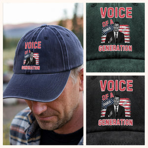 Voice Of A Generation Charlie Kirk Washed Denim Baseball Cap HO82 65962