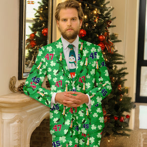 Custom Trump 45-47 Shamrock Patrick's Day Men's Suit HO82 66030