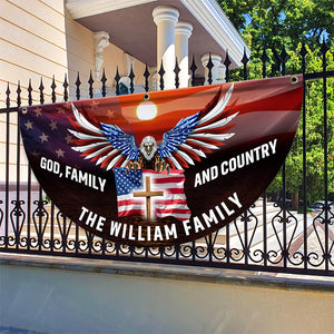 Custom Family Name God Family And Country America Non-Pleated Fan Flag TH10 896437