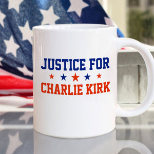 Justice For Charlie Kirk With Star White Mug HO82 65856