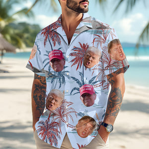 Custom Face Trump Tropical Summer Vibe Hawaii Shirt LM32 65351
