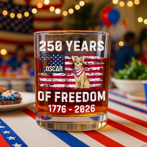 Custom Dog America 250 of Freedom Whiskey Glass For Dog Lovers LM32 895319