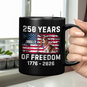 Custom Dog America 250 of Freedom Black Mug For Dog Lovers LM32 895317