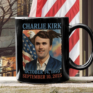 Pray for Charlie Kirk Black Mug HA75 64558