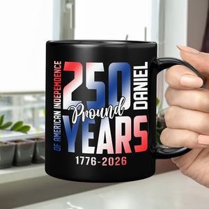 Custom Name 250 Years of American Independence Patriot Black Mug LM32 895149
