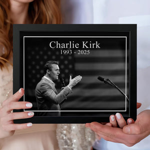 Charlie Kirk Memorial Black and White Style Picture Frame HO82 65806