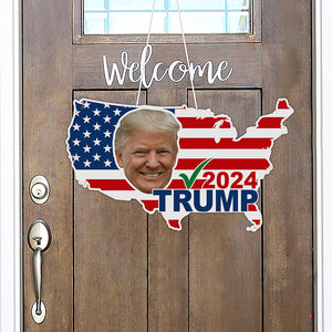 Trump 2024 With American Flag Shape Doorsign TH10 63335