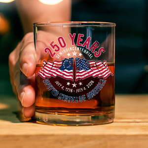 American 250 Years Semiquincentennial – Patriotic Gift 2026 Whiskey Glass LM32 895269