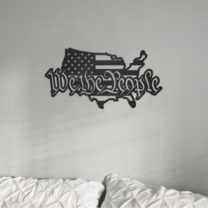 USA Map with We the People Metal Sign Art Wall Decor HO82 901150