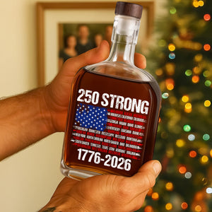 USA 250 Strong Flag American States Patriotic Whiskey Bottle LM32 895245