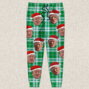 Custom Donald Trump Face With Christmas Pattern Sweatpants HA75 63884