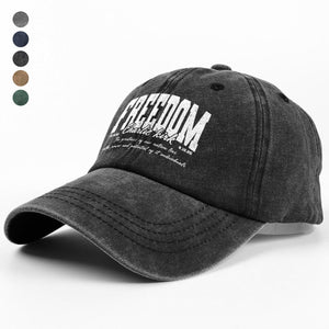 Freedom - Charlie Kirk Human Rights Washed Denim Baseball Cap HO82 65996