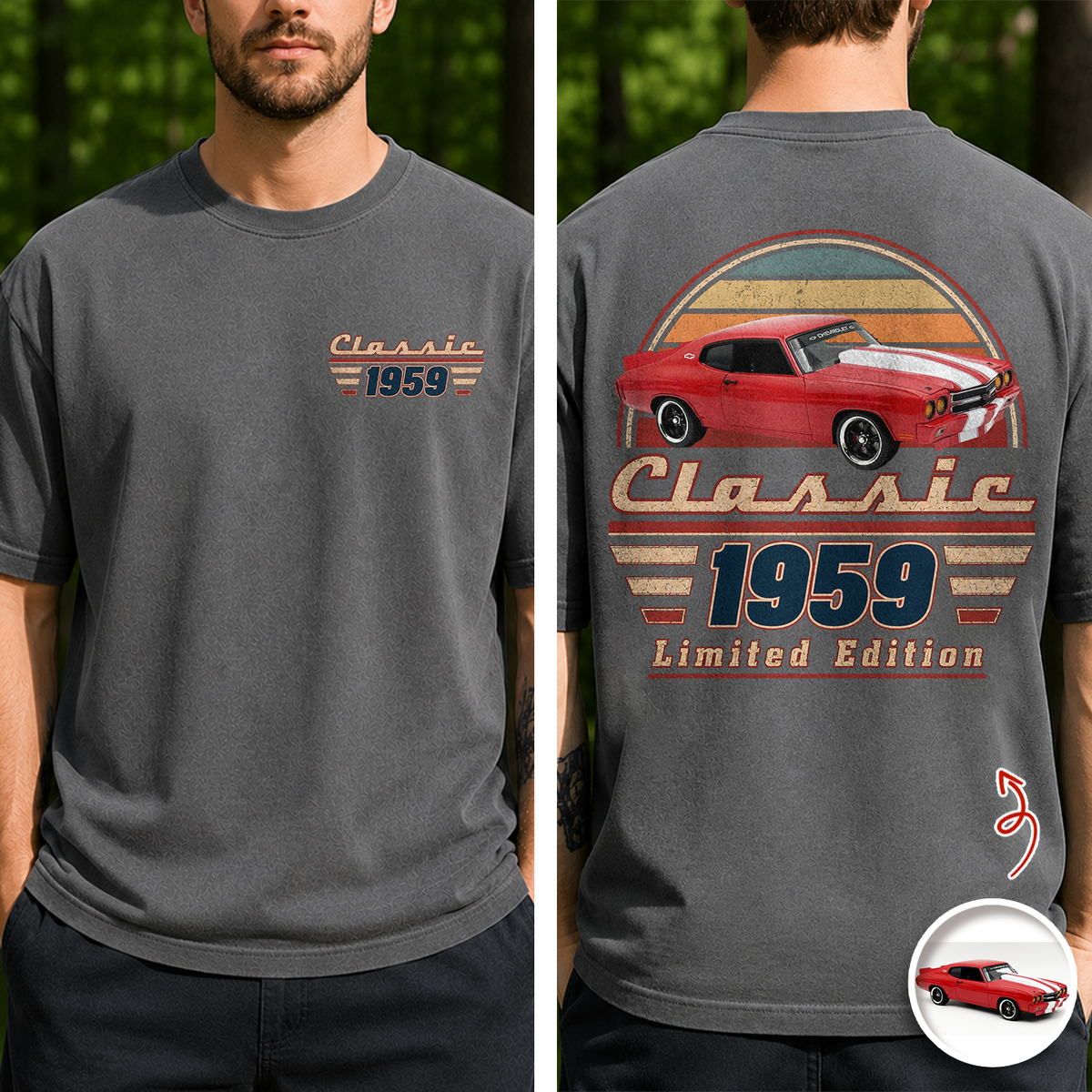 Custom Car Photo Classic Limited Edition Front & Back Comfort Shirt – Personalized Birthday Gift For Dad, Grandpa & Family HO82 902938