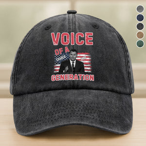 Voice Of A Generation Charlie Kirk Washed Denim Baseball Cap HO82 65962