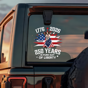 Personalized 250 Years In Purr-suit Of Liberty Vintage Dog Car Sticker HO82 901234