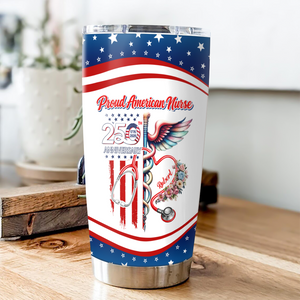 Custom Name Proud American Nurse With America 250 Fat Tumbler HO82 901294