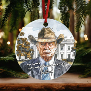 Custom Name Trump 2024 Let's Make America Great Again Ceramic Ornament HO82 63206