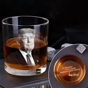 Let's Make America Great Again Trump Print Rock Glass HO82 62554