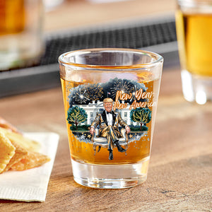 President Trump 2025 New Year New America Shot Glass HA75 67158