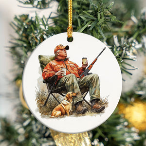 Patriotic Trump Hunting Gear Perfect for Gun Lovers and Hunters Ceramic Ornament LM32 63871