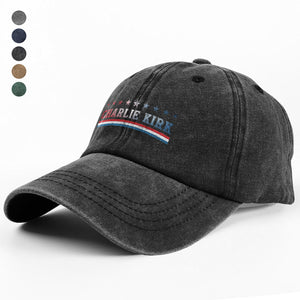 RIP American Charlie Kirk Patriot Washed Denim Baseball Cap LM32 65493