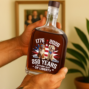 Personalized 250 Years In Purr-suit Of Liberty Vintage Dog Whiskey Bottle HO82 901244