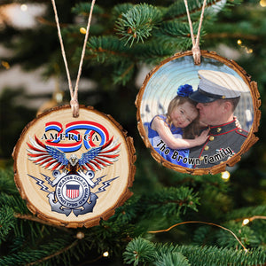 Custom Photo US Coast Guard Wood Slice Ornament N369 64603