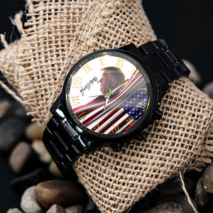 Make America Great Again Trump Signature US Flag Wrist Watch HA75 64392
