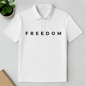 Charlie Kirk Freedom White Polo Shirt HA75 64530