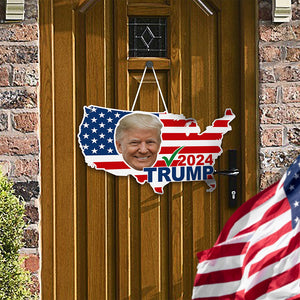 Trump 2024 With American Flag Shape Doorsign TH10 63335