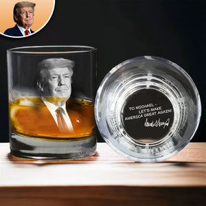 Let's Make America Great Again Trump Print Rock Glass HO82 62554
