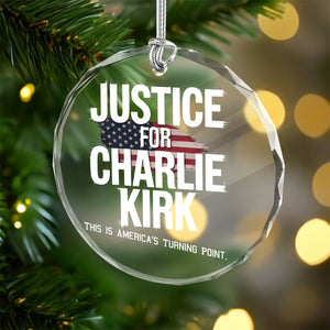 Justice For Charlie Kirk, This is America’s Turning Point Glass Ornament LM32 65599