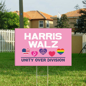 Harris Walz Unity Over Division Yard Sign HO82 65018