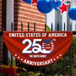 Patriotic 250th Anniversary 1776 2026 United States of America Non-Pleated Fan Flag LM32 897747