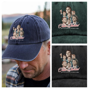 True Patriot Rest In Power Charlie Kirk Washed Denim Baseball Cap HO82 65814