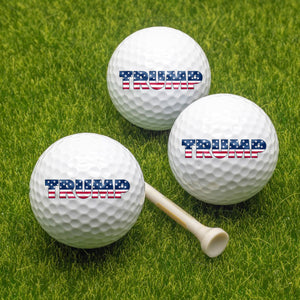 Trump Flag Text Golf Ball Golf Gift, Gift for Golfing Dad, Trump Golf Ball, Father's Day Golf Gift, White Golf Ball TH10 64621
