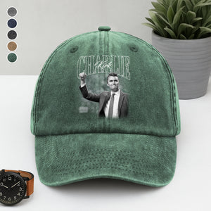 Charlie Kirk A True Hero Retro Style Washed Denim Baseball Cap HO82 65786