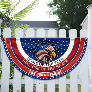 Custom Family Name Home Of The Free Because Of The Brave Non-Pleated Fan Flag CH07 910180