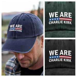 We Are Charlie Kirk Washed Denim Baseball Cap TH10 64489