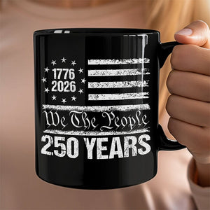 250 Years USA 250th Birthday 1776-2026 Eagle Flag Black Mug HO82 894578