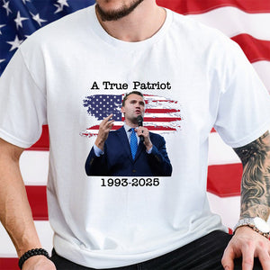 A True Patriot Charlie Kirk With US Flag Bright Shirt HO82 65906
