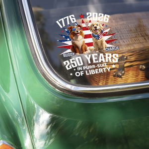 Personalized 250 Years In Purr-suit Of Liberty Vintage Dog Car Sticker HO82 901234