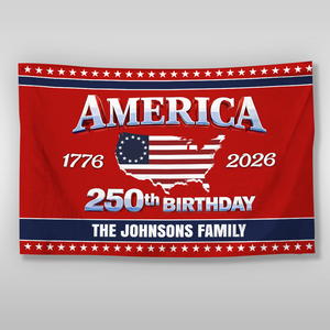 Custom Name 250th Anniversary USA House Flag HO82 901192