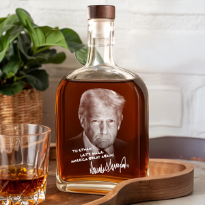 Personalized President Donald Trump Autographed Whiskey Bottle HA75 64404