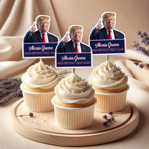 Personalized Funny Trump Make Father's Day Great Again Party Decoration Cupcake Toppers LM32 65335